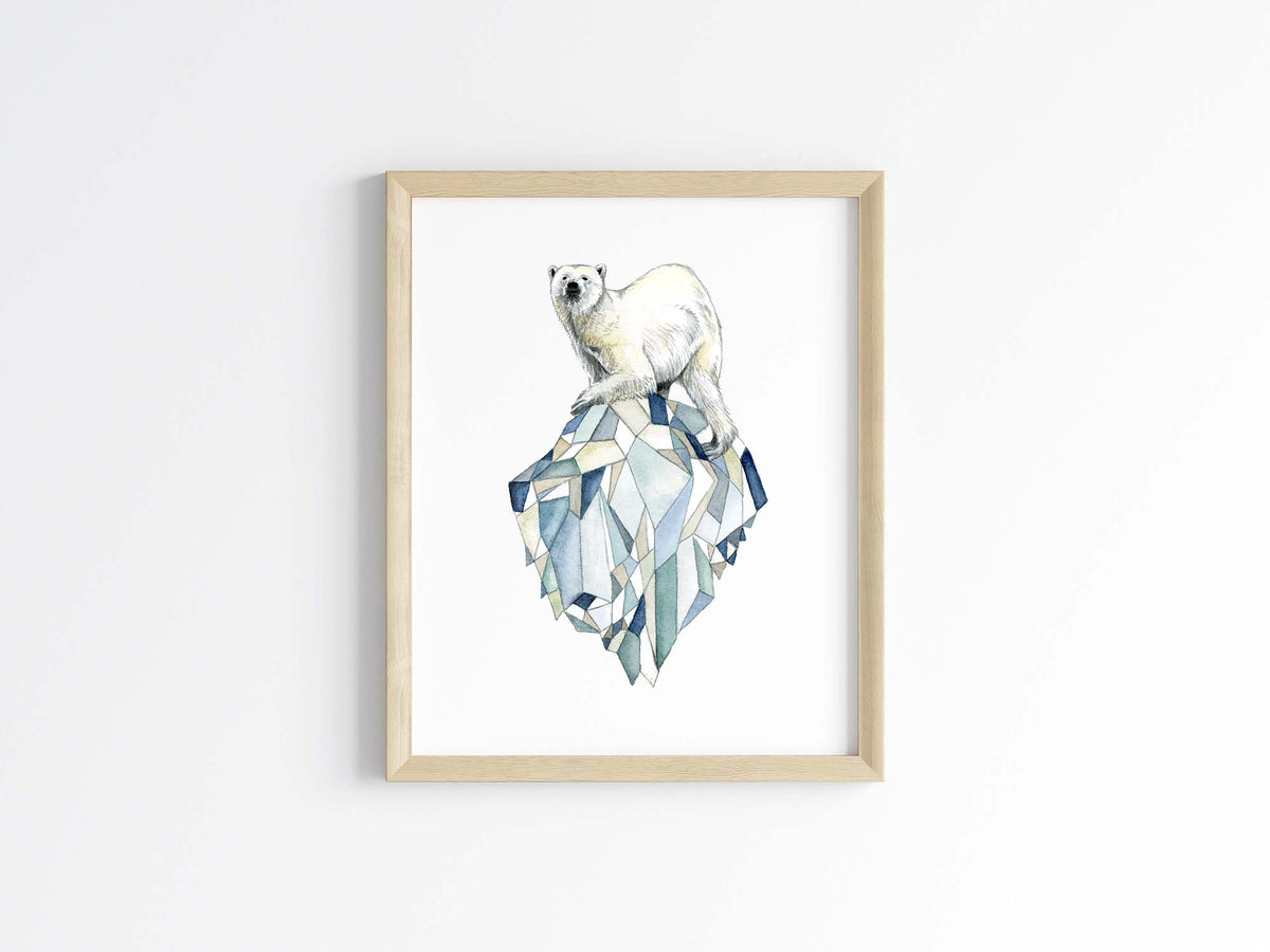 Icerberg Majesty - Polar Bear Trying to Survive on Melting Iceberg