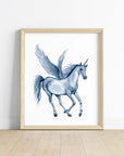 Azure Unicorn Art Print