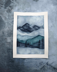 Misty Mountain 1 & 2 Original Watercolor Paintings (duo)