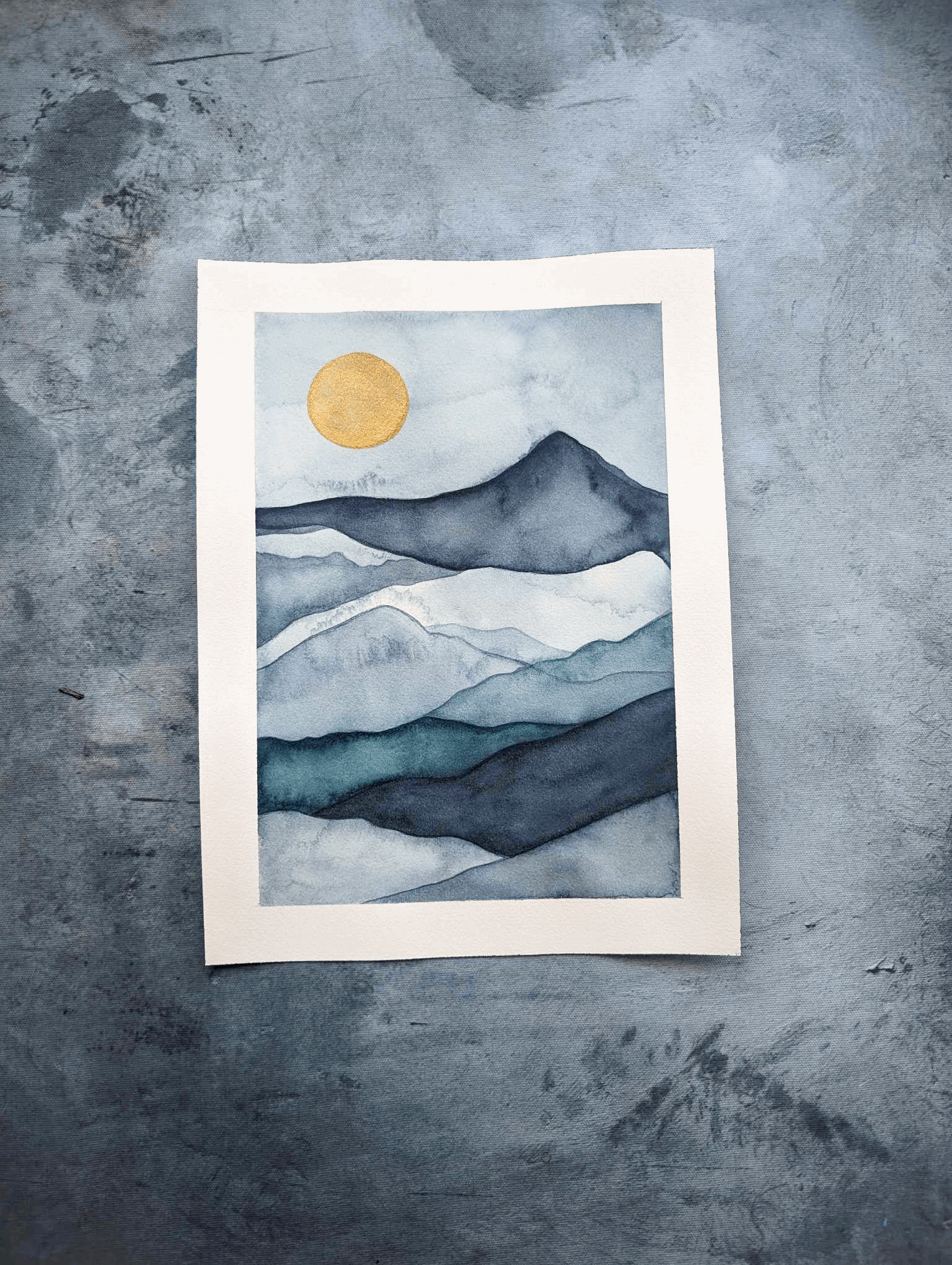 Misty Mountain 1 & 2 Original Watercolor Paintings (duo)