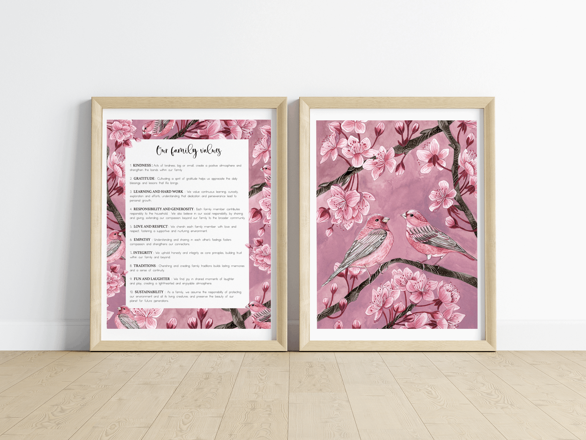 Plum Melody Art Prints Duo (Set of 2)