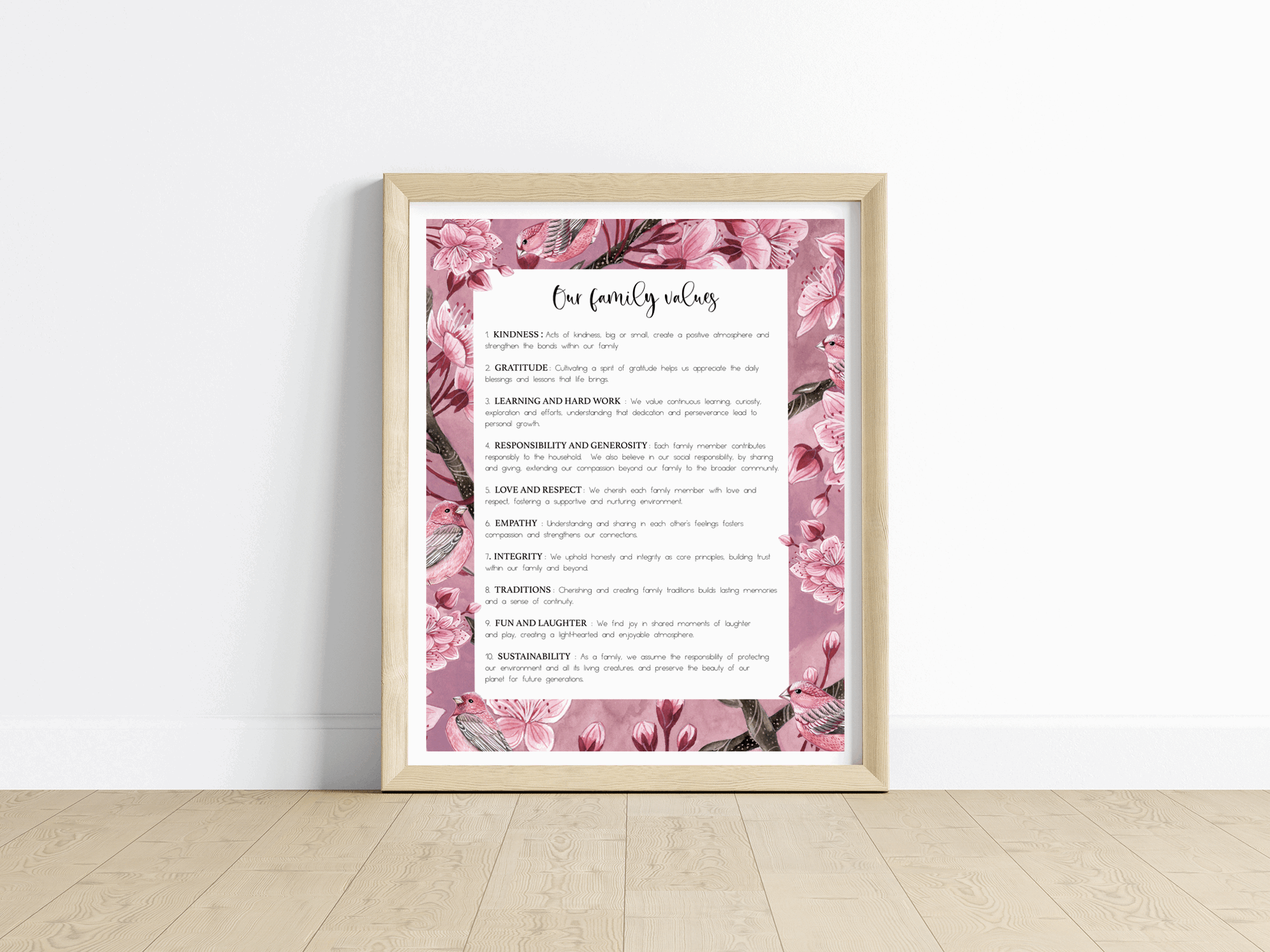 "Our Family Values Plum Melody" Art Print