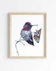 Hummingbirds lullaby (3 chicks) Art Print