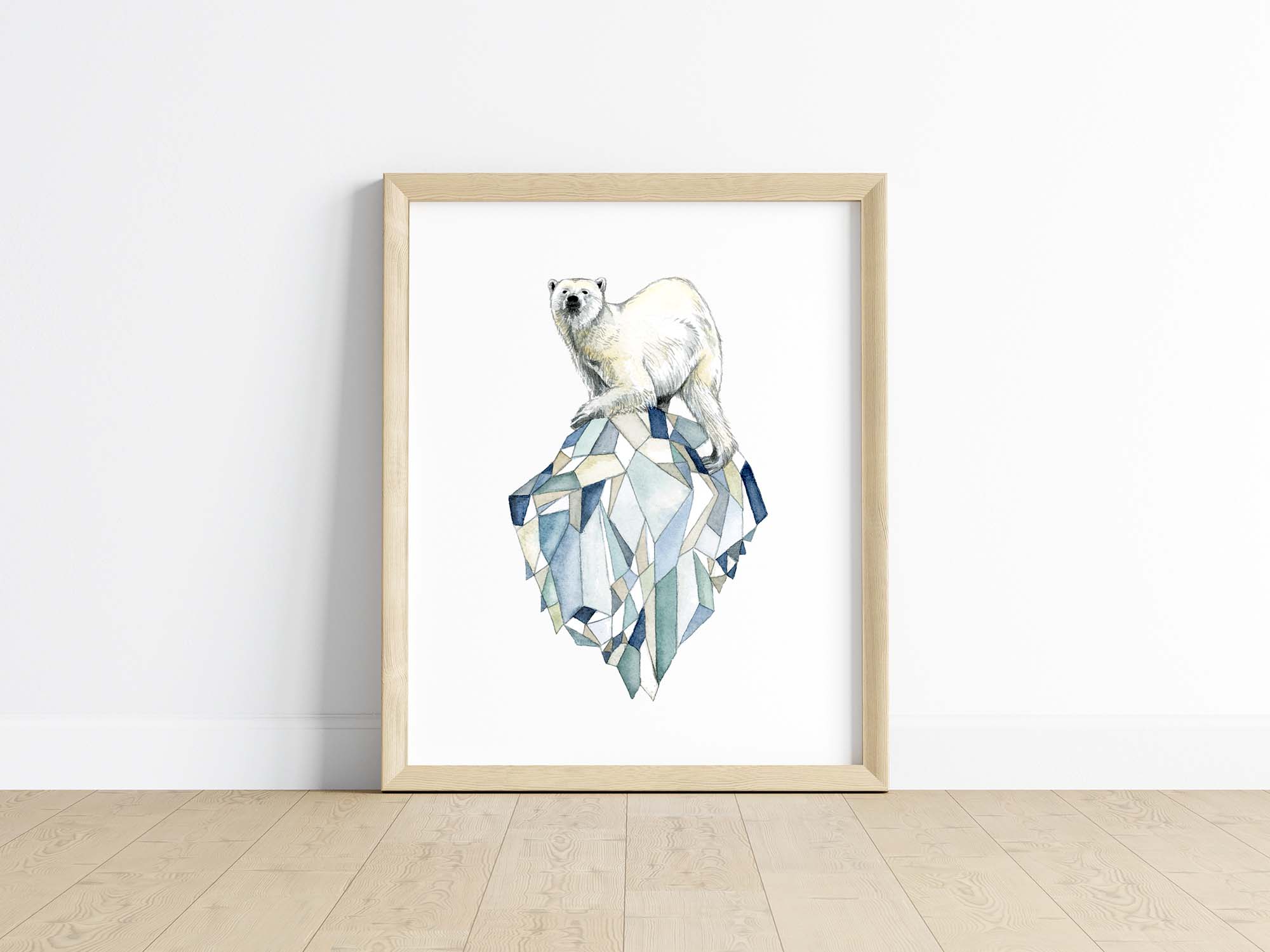 Icerberg Majesty - Polar Bear Trying to Survive on Melting Iceberg