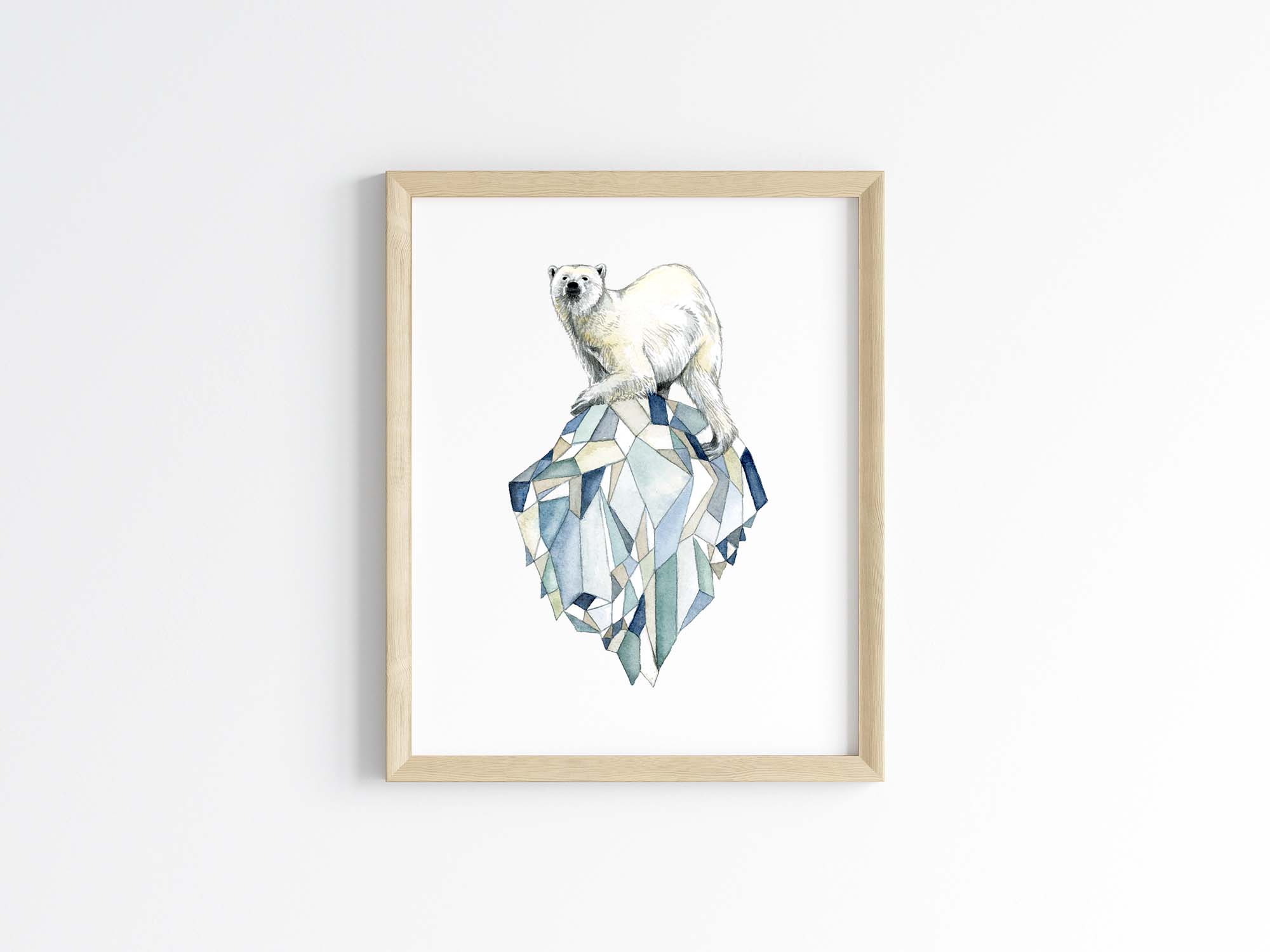 Icerberg Majesty - Polar Bear Trying to Survive on Melting Iceberg
