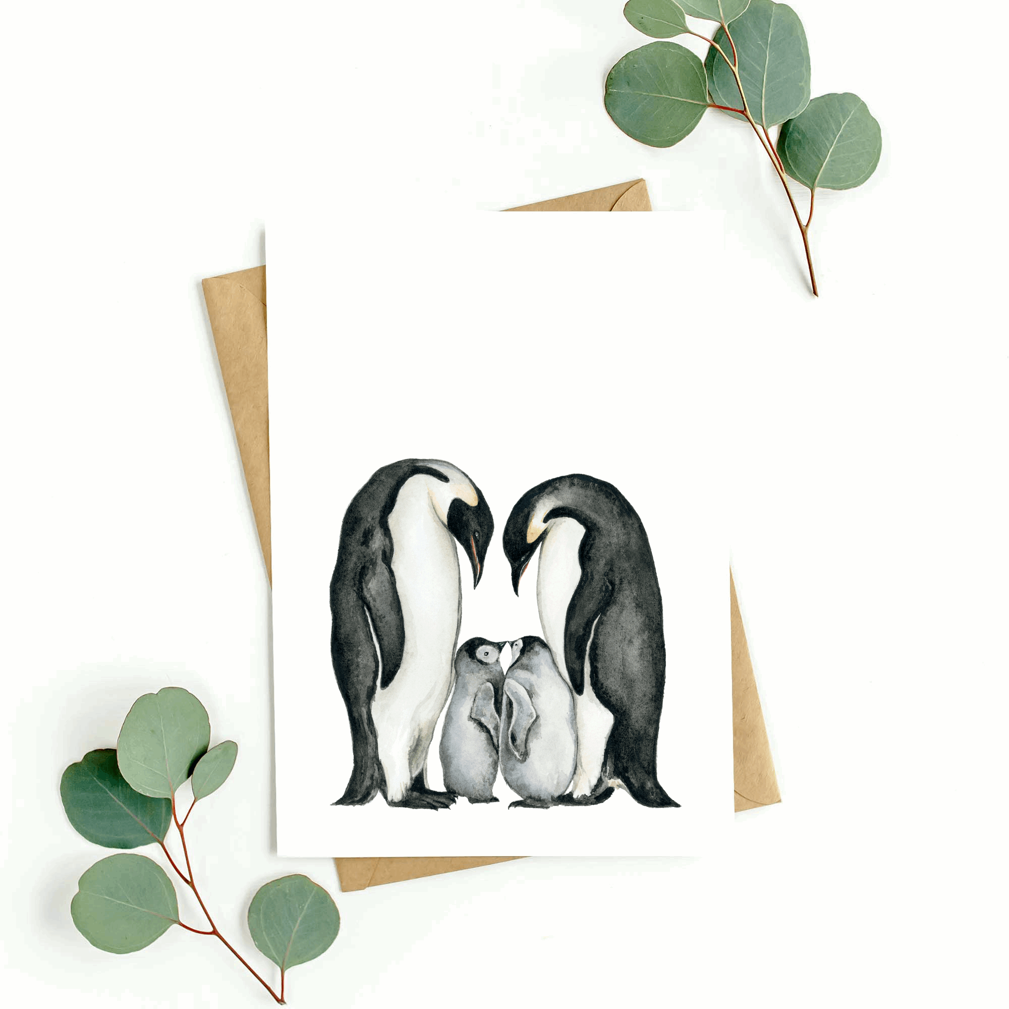 Penguin Embrace Greeting Card